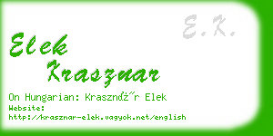 elek krasznar business card